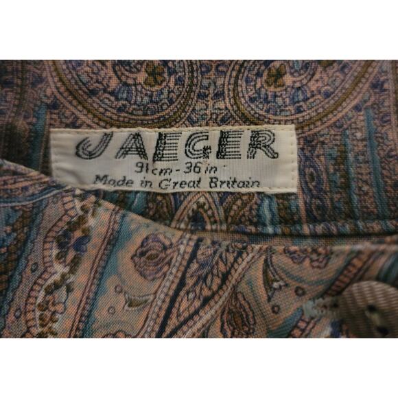 VTG Jaeger Mauve Paisley Button Up Women's Blouse Shirt Size 91cm 36 in Medium - Picture 3 of 4